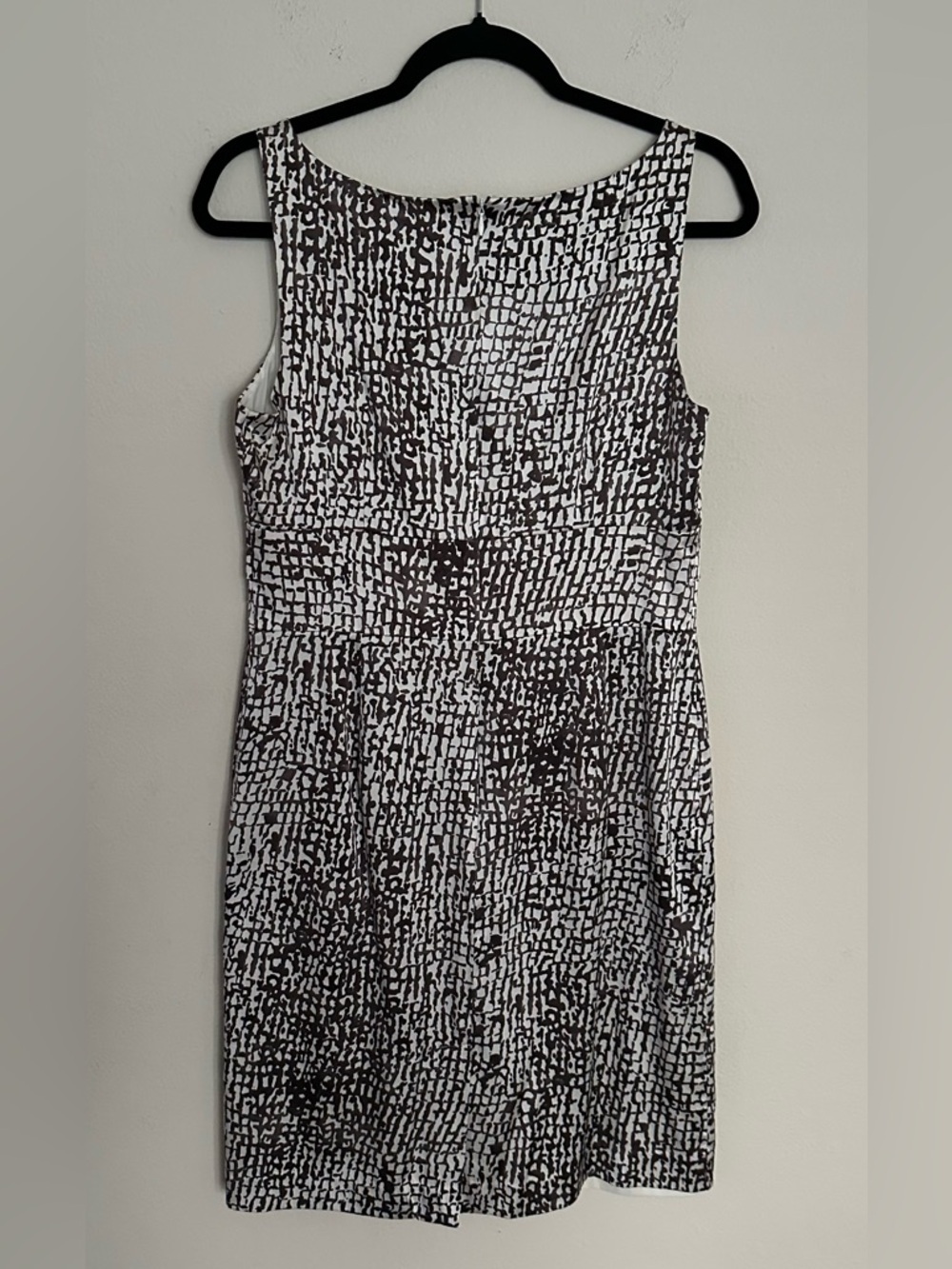Ann Taylor Animal Print Giraffe Spot Sheath Brown white Silk Midi Dress - Picture 4 of 16